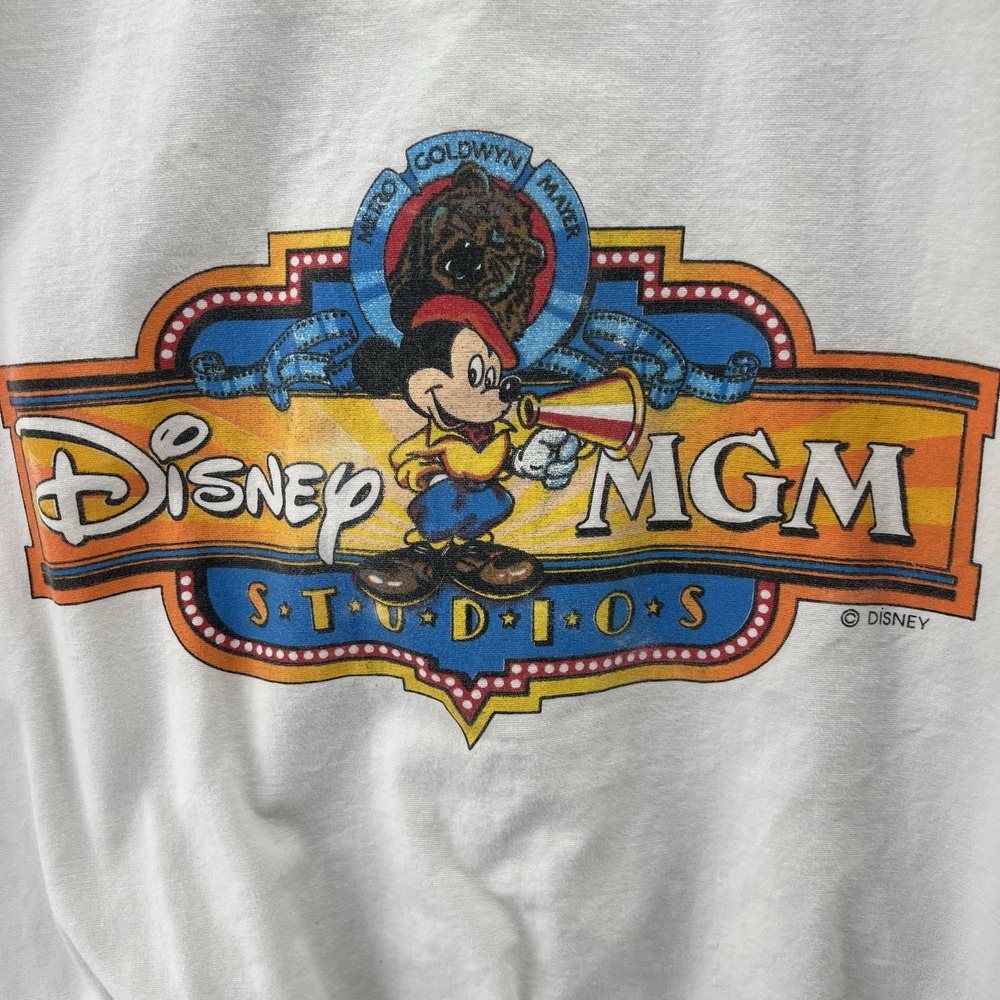 Vintage Disney MGM Studios 100% Cotton White Lightweight Canvas Jacket Size XL - Picture 4 of 5